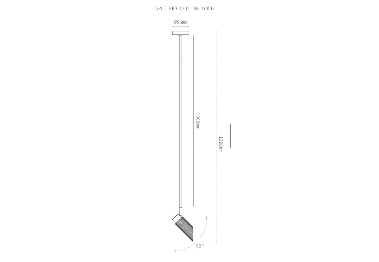 SPOT PRO 1000 DROP ROD - Ceiling Light